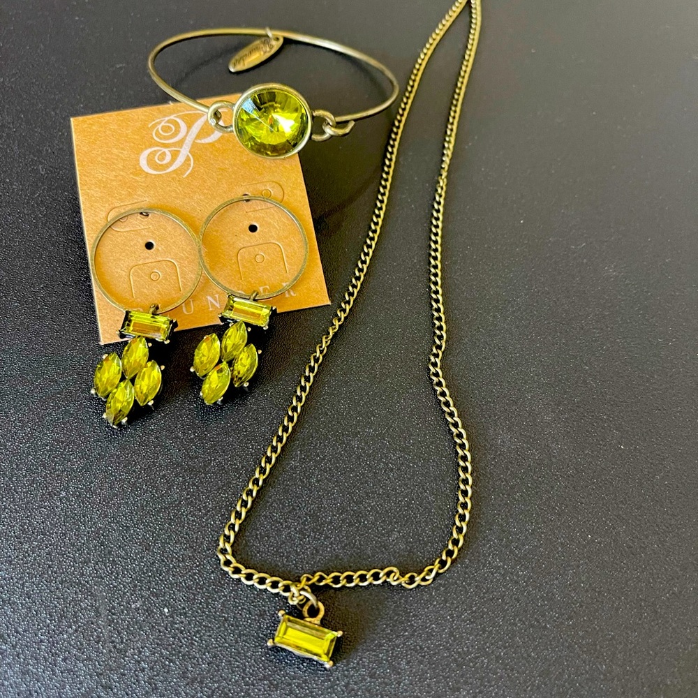 Plunder necklace, bracelet, and earring set.